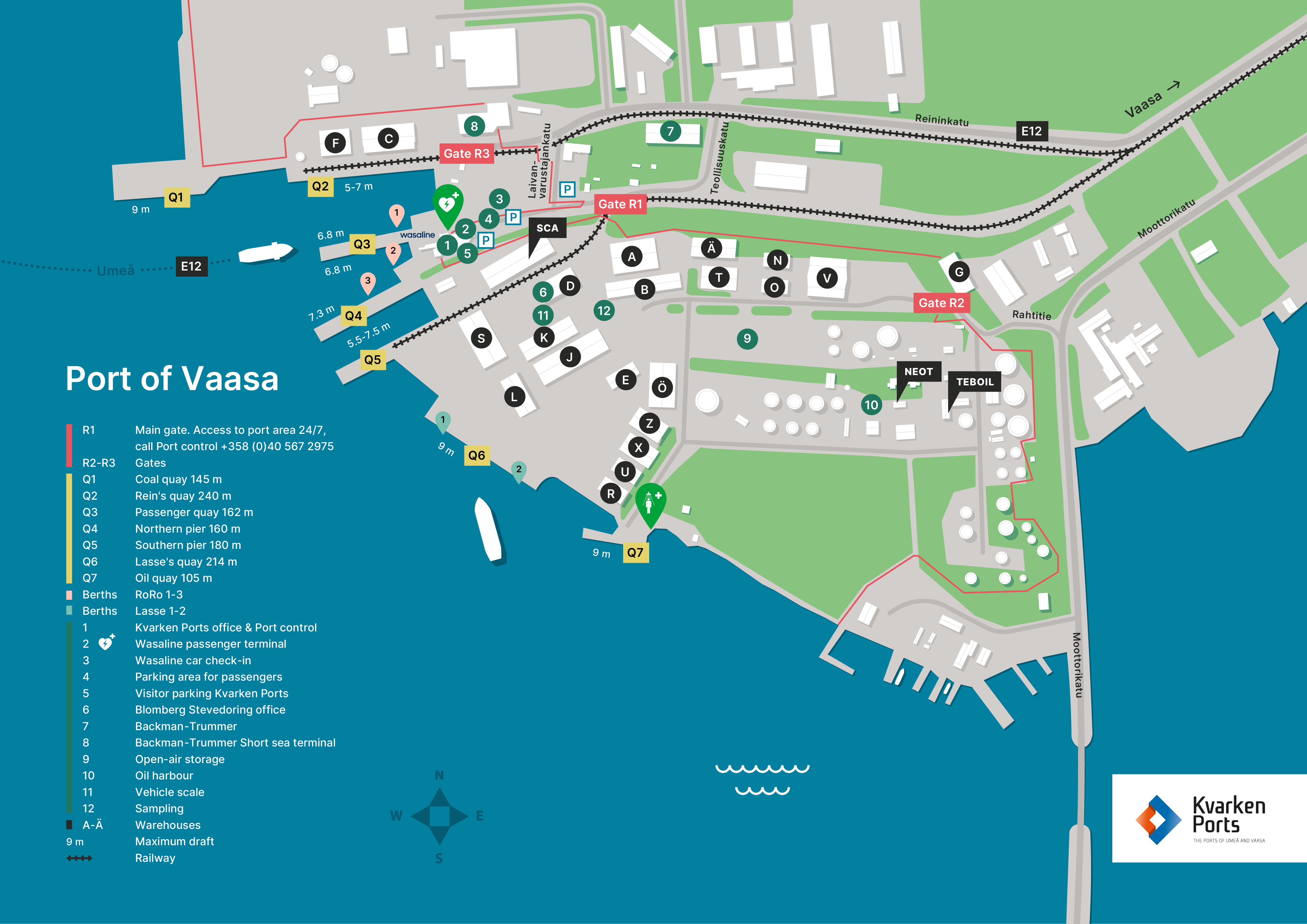 Kartbild över Vasa hamn